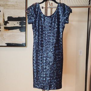 Backstage from Free People Blue Sequin Mini Dress